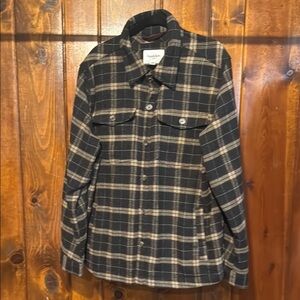 Goodfellow & Co Black and Tan Checkered Shirt Jacket
